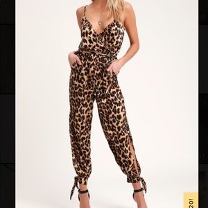 NWT - Lulus Leopard Print Jumpsuit